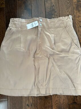 LOFT Tan Button-Front Skirt
